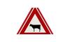 RVV Verkeersbord - J28 Vooraanduiding overstekend vee koeien driehoek rood waarschuwingsbord breed